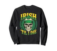 Crâne Irlandais Til I Die Shamrock St Patrick Day Grunge Sweatshirt