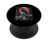 Crâne Lune Gothique Corbeau Noir Fête d'halloween PopSockets PopGrip Adhésif