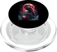 Crâne Lune Gothique Corbeau Noir Fête d'halloween PopSockets PopGrip pour MagSafe
