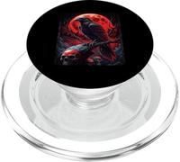 Crâne Lune Gothique Corbeau Noir Fête d'halloween PopSockets PopGrip pour MagSafe