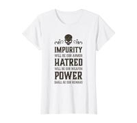 Crâne maléfique Impurité Haine Puissance Hell Demon Chaos T-Shirt Graphique avec Valeur, Femme, Blanc, S