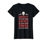 Crâne maléfique Impurité Haine Puissance Hell Demon Chaos T-Shirt Graphique avec Valeur, Femme, Noir, XS
