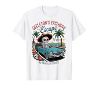 Crâne mexicain drôle de croisière, promenade côtière, crâne en sucre T-Shirt