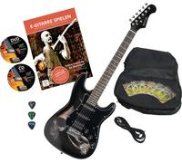 Crâne Modes Guitare Electrique Skull Stratocaster Heavy Metal Noir Accessoires