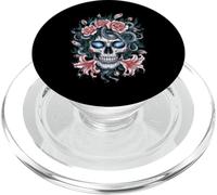 Crâne Mort avec Serpent, Roses et Lillien PopSockets PopGrip pour MagSafe