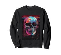 Crâne numérique au crépuscule Sweatshirt