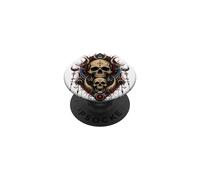 Crâne Occulte Lune Sigil Mystique Gothique Visionnaire Horreur Art PopSockets PopGrip Adhésif