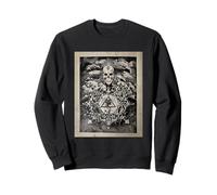 Crâne Occulte Serpent Corbeau Sigil Noir et Blanc Gothique Sweatshirt