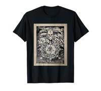 Crâne Occulte Serpent Corbeau Sigil Noir et Blanc Gothique T-Shirt