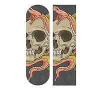 Crâne Orange Serpent Grip de Skateboard Bande Grip Antidérapante,Auto-adhésif Griptape de Longboard,sans Bulles,Peut êTre Coupé(84 * 23cm 1pcs)