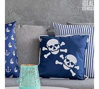 Crâne & OS Croisés Jolly Roger Pochoir | Nurserie Nautique & Pirate Style Mural de Maison Décoration Art et Artisanat Pochoir | Peinture Murs Fabrics & Meuble | 190 Mylar Pochoirs Réutilisables