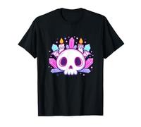 Crâne Pastel Kawaii avec Cristaux et Bougies T-Shirt
