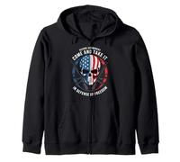 Crâne Patriotique et fusils - in Defense of Freedom 2A USA Sweat à Capuche