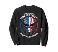 Crâne Patriotique et fusils - in Defense of Freedom 2A USA Sweatshirt