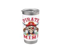 Crâne pirate Mimi avec cache-œil en forme de cœur assorti Gobelet isotherme en acier inoxydable double paroi
