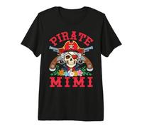 Crâne Pirate Mimi avec Cache-œil en Forme de cœur Assorti T-Shirt Haut de Gamme