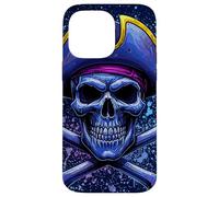 Crâne Pirate rétro et Drapeau des bornes croisées Halloween Coque pour iPhone 14 Pro Max