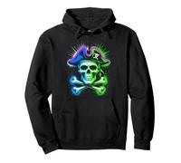Crâne Pirate Vintage et Drapeau des bornes croisées Sweat à Capuche