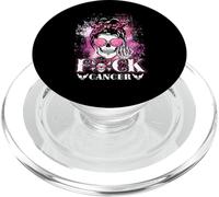 Crâne pour Femme Cancer du Sein Ruban Rose PopSockets PopGrip pour MagSafe