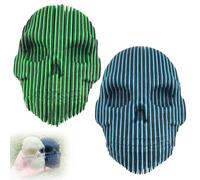 Crâne quantique lumineux imprimé en 3D, puzzle quantique flexible for soulager le stress, masques de crânes lumineux imprimés en 3D, décorations d'Halloween, puzzle anti-anxiété for adultes(Blue+Green