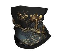 Crâne Rose Gothique Or Fleur Art Sombre Homme Femme Cache-Col Élastique Echarpe Tête Pirate Microfibre Bandeau Magique pour Sports Yoga Motorcycle