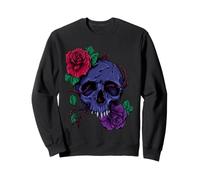 Crâne Rose Illustration Dark Esthétique Gothique Floral Sweatshirt