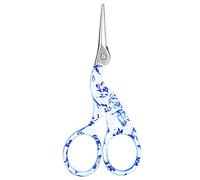 Crane Scissors Retro Stainless Steel Tailor Sewing Scissors for Embroidery Needlework DIY Handmade Crafting Household Sewing Accessories (Couleur porcelaine fleur (petit bleu))