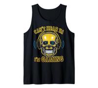 Crâne Shirt Gamer Jeu Vidéo Casque Je T'entends Pas Débardeur