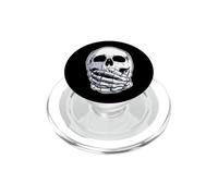 Crâne Squelette Couvrant la Bouche ne Parle Pas du Mal PopSockets PopGrip pour MagSafe