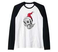 Crâne Squelette Effrayant Père Noël Rock n Roll Manche Raglan