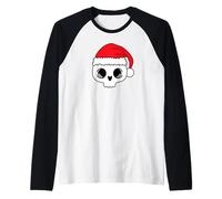 Crâne Squelette Effrayant Père Noël Rock n Roll Manche Raglan
