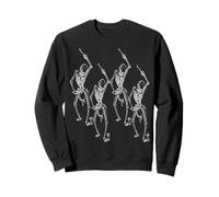 Crâne Squelette Macabre Danse de Mort Batteur Halloween Sweatshirt