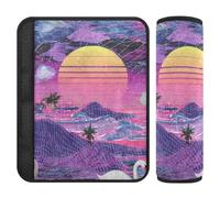 Crane Sunset Tropical Vapor Wave Style Lot de 2 housses de ceinture de sécurité pour libérer le stress sur votre cou et vos épaules pour berline