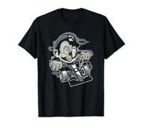 Crâne sur Un Go Kart Cool Racing Kids Racing Funny 90s T-Shirt