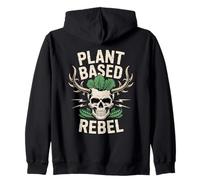 Crâne végétalien Rebelle à Base de Plantes - Motif végétarien Amusant Sweat à Capuche