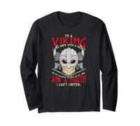 Crâne Viking dans un casque hache né avec un cœur Odin Valhalla Manche Longue