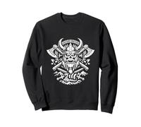 Crâne Viking Guerrier Mythologie Nordique Haches Ravens Longship Sweatshirt