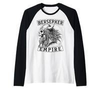 Crâne Viking Vieilli Berserker Empire sur Le Devant Manche Raglan