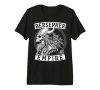 Crâne Viking Vieilli Berserker Empire sur Le Devant T-Shirt Haut de Gamme