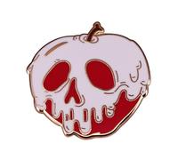 Crâne Visage Cadeau Pomme Broche Esprit Créatif Pomme Émail Pin Mignon Dessin animé Émail Broche Métal Fruits Broches Insigne Halloween Cadeaux Sacs à Dos Chapeaux Manteau Décor Métal