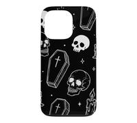 Crânes Cercueils Bougies Dark Goth Esthétique Halloween Motif Coque pour iPhone 13 Pro