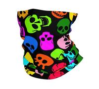 Crânes Colorés Os Noir Foncé Unisexe Bandana Respirant Bandeau Coupe-Vent Foulard pour Voyage Sport Cyclisme Yoga