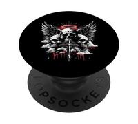 Crânes Croix avec Ailes - Crâne Gothique Anges Vintage PopSockets PopGrip Adhésif