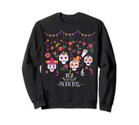 Crânes de Calavera en sucre vibrant Jour des morts Dia De Los Muertos Sweatshirt
