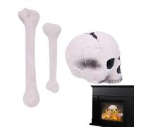 Crânes du foyer | Pierres réfractaires pour, souche crâne pour brasier en céramique pour feu de camp, feu de camp, cheminée, brasier, décorations en céramique pour Halloween