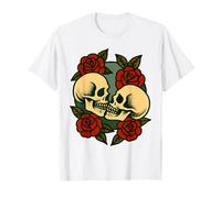 Crânes Embrassant | Vintage Tattoo Flash | Design Romantique T-Shirt