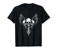 Crânes et Ailes Gothiques avec épée - Esthétique Sombre T-Shirt