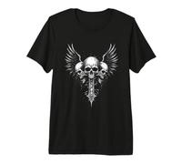 Crânes et Ailes Gothiques avec épée - Esthétique Sombre T-Shirt Haut de Gamme