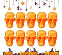 Crânes miniatures têtes de squelette | 100 figurines de paysage miniature Halloween | Décoration de bureau, crânes de squelette d'Halloween, jouets colorés pour jardin