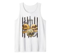 Crânes suspendus enchaînés avec des têtes mortes hurlantes Débardeur